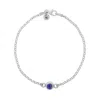 Nellou Jewellery Women's Blue Lapis Birthstone Gem Dot Bracelet Sterling Silver- September