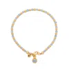 Nellou Jewellery Women's Blue Linear March Birthstone Bracelet Aquamarine Gold Plated Sterling Silver In Blue