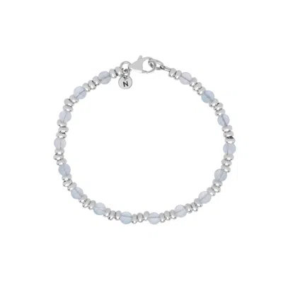 Nellou Jewellery Women's Blue / Silver Gem Aquamarine Bracelet March Birthstone Sterling Silver In Multi