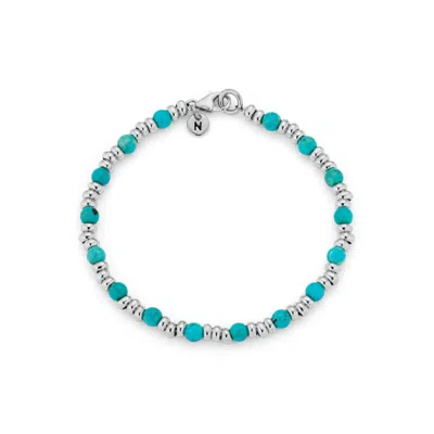 Nellou Jewellery Women's Blue / Silver Gem Bracelet December Birthstone Turquoise Sterling Silver In Multi