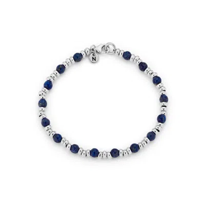 Nellou Jewellery Women's Blue / Silver Gem Bracelet September Birthstone Lapis Sterling Silver In Multi