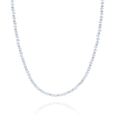 Nellou Jewellery Women's Blue / Silver Jewel Bead March Birthstone Necklace Sterling Silver - Aquamarine In Multi