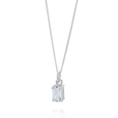 Nellou Jewellery Women's Blue Topaz Octavia Necklace - Silver
