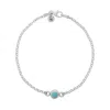 Nellou Jewellery Women's Blue Turquoise Birthstone Gem Dot Bracelet Sterling Silver - December