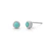 Nellou Jewellery Women's Blue Turquoise Mini Gem Dot December Birthstone Earrings Sterling Silver
