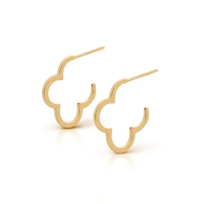 Nellou Jewellery Women's Clover Hoop Earrings Gold Plated Sterling Silver