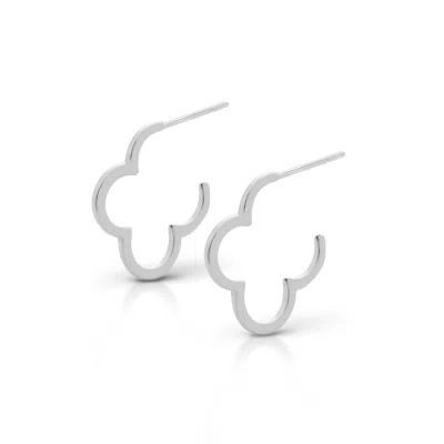 Nellou Jewellery Women's Clover Hoop Earrings Sterling Silver