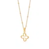 Nellou Jewellery Women's Clover Necklace Gold Plated Sterling Silver In Gold