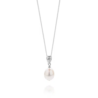 Nellou Jewellery Women's Ellen Mini White Pearl Drop Necklace Sterling Silver
