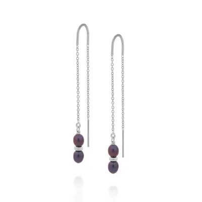 Nellou Jewellery Women's Ellen Peacock Pearl Fall Earrings Sterling Silver
