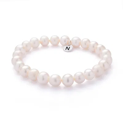 Nellou Jewellery Women's Ellen Pearl Bead Bracelet - White