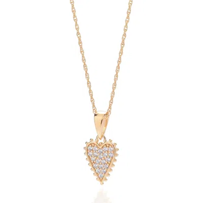 Nellou Jewellery Women's Eternal Studded Heart Necklace Gold Plated Sterling Silver