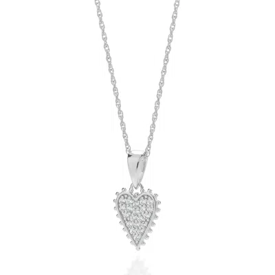 Nellou Jewellery Women's Eternal Studded Heart Necklace Sterling Silver