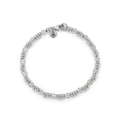 Nellou Jewellery Women's Gem Crystal Bracelet Birthstone April Sterling Silver
