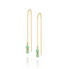 Nellou Jewellery Women's Gold / Green Fall Birthstone Earrings May Chrysoprase Gold Plated Sterling Silver In Multi