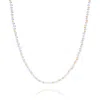 Nellou Jewellery Women's Gold / Neutrals Jewel Bead April Birthstone Necklace Gold Plated Sterling Silver - Crystal In Gold