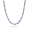 Nellou Jewellery Women's Gold / Pink / Purple Jewel Bead February Birthstone Necklace Gold Plated Sterling Silver - A