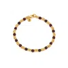 Nellou Jewellery Women's Gold / Red Gem Garnet Bracelet Birthstone January Gold Plated Sterling Silver In Multi