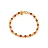 Nellou Jewellery Women's Gold / Yellow Gem Bracelet July Birthstone Carnelian Gold Plated Sterling Silver In Gold