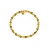 Nellou Jewellery Women's Green / Gold Gem Birthstone Bracelet August Peridot Gold Plated Sterling Silver In Multi