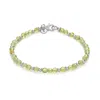 Nellou Jewellery Women's Green Jewel Bead August Birthstone Bracelet Sterling Silver - Peridot