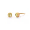 Nellou Jewellery Women's Green Peridot Mini Gem Dot August Birthstone Earrings Gold Plated Sterling Silver