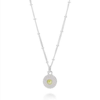 Nellou Jewellery Women's Green Peridot Radiance Birthstone Necklace - August