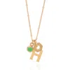 Nellou Jewellery Women's Green Personalised Hex Initial May Birthstone Necklace Gold Plated Sterling Silver - Chrysop