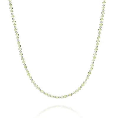 Nellou Jewellery Women's Green / Silver Jewel Bead August Birthstone Necklace Sterling Silver - Peridot In Multi