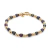 Nellou Jewellery Women's Grey Ellen Gem Peacock Pearl Bracelet Gold Plated Sterling Silver