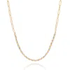 Nellou Jewellery Women's Grey Labradorite Gem Shine Necklace Gold Plated Sterling Silver