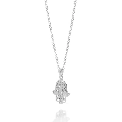 Nellou Jewellery Women's Hamsa Hand Necklace Sterling Silver