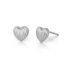 Nellou Jewellery Women's Heart Beam Stud Earrings Sterling Silver