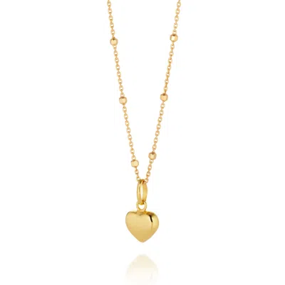 Nellou Jewellery Women's Heart Charm Necklace Gold Plated Sterling Silver