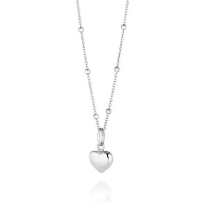Nellou Jewellery Women's Heart Charm Necklace Sterling Silver