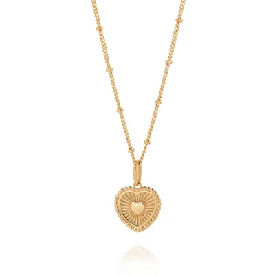 Nellou Jewellery Women's Heart Flare Necklace Gold Plated Sterling Silver