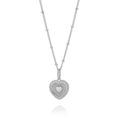 Nellou Jewellery Women's Heart Flare Necklace Sterling Silver