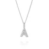 Nellou Jewellery Women's Initial Sparkle Necklace Sterling Silver In Silver