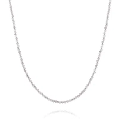 Nellou Jewellery Women's Labradorite Orbit Necklace - Silver