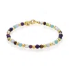 Nellou Jewellery Women's Multi Gemstone Bracelet Gold Plated Sterling Silver