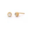 Nellou Jewellery Women's Neutrals Crystal Gem Dot April Birthstone Earrings Gold Plated Sterling Silver