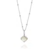 Nellou Jewellery Women's Neutrals Diamond Moonstone Necklace Birthstone June Sterling Silver In Gray