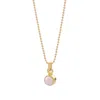 Nellou Jewellery Women's Neutrals Gem Dot Pink Opal Birthstone Necklace October Gold Plated Sterling Silver
