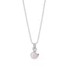 Nellou Jewellery Women's Neutrals Gem Dot Pink Opal Birthstone Necklace October Sterling Silver