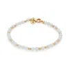 Nellou Jewellery Women's Neutrals Jewel Bead June Birthstone Bracelet Gold Plated Sterling Silver - Rainbow Moonstone