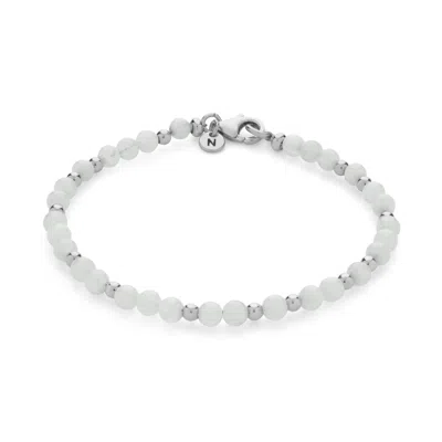 Nellou Jewellery Women's Neutrals Jewel Bead June Birthstone Bracelet Sterling Silver - Rainbow Moonstone
