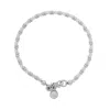 Nellou Jewellery Women's Neutrals Linear April Birthstone Bracelet Crystal Sterling Silver In Gray