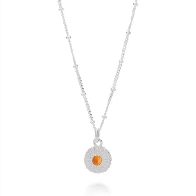 Nellou Jewellery Women's Orange Carnelian Radiance Birthstone Necklace - July