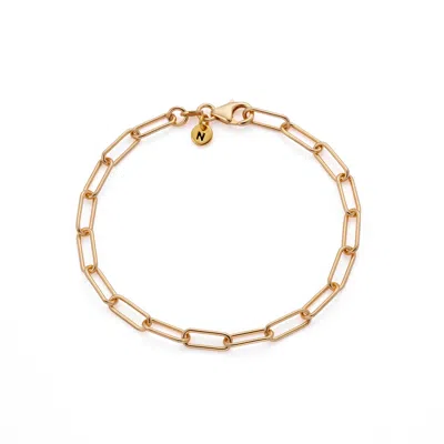 Nellou Jewellery Women's Paperclip Bracelet Gold Plated Sterling Silver