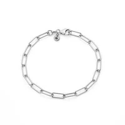 Nellou Jewellery Women's Paperclip Bracelet Sterling Silver